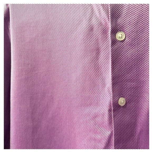 Alfred Sung Men’s XL pink/purple tone Button Down Dress Shirt neck 17.5 - Picture 3 of 4